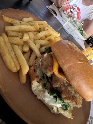 Veggie burger  at Sunset Beach Bar & Restaurant in Rhodes