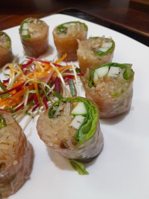 Tofu skin rolls at Lẩu Naro in Ho Chi Minh City