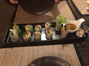 Fresh spring rolls  at Green Tiger House in Chiang Mai