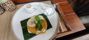 Banana pancakes at Green Tiger House in Chiang Mai