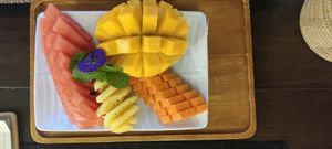 Fruit plate at Green Tiger House in Chiang Mai