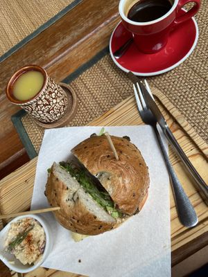 Bagel for breakfast   at Green Tiger House in Chiang Mai