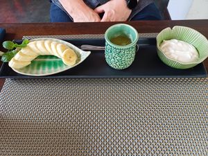 Banana yoghurt and pineapple juice at Green Tiger House in Chiang Mai