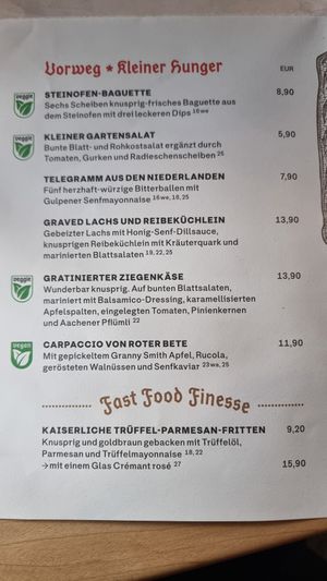 Starters at Postwagen Zum Ratskeller in Aachen