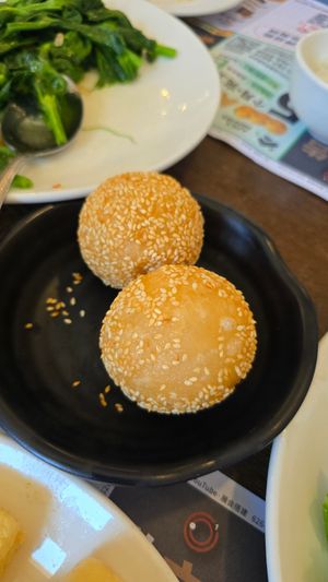 Sesame balls at Mama Lu's Dumpling House in Los Angeles