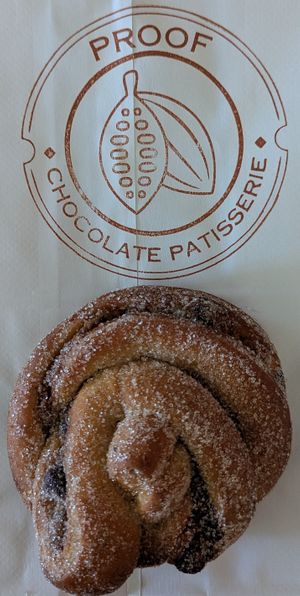 Chocolate Chip Speculoos Cardamom Bun at Proof Chocolate Patisserie in Portland