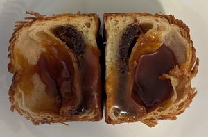 Salted Caramel Pecan Brownie Croissant (interior) at Proof Chocolate Patisserie in Portland