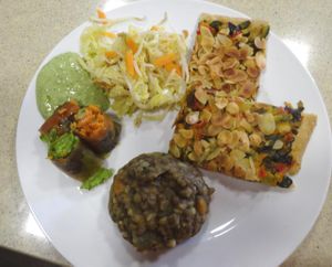 Macrobiotic plate at Esmaca - Escola Macrobiotica de Catalunya in Barcelona