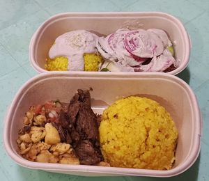 Take out. Falafel rice bowl and vegan tapsilog. at Planted Bodega in Metro Manila