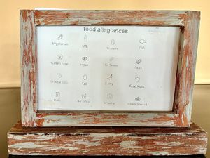 Allergens clearly marked on the buffet  at Olu in Kalutara