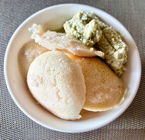 Idli with coconut chutney at Olu in Kalutara
