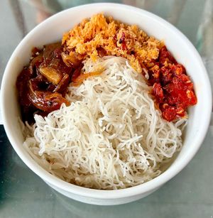 String hoppers at Fusion  in Galle