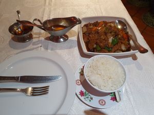 Vegan chicken at Great World in Gran Canaria