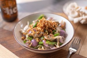 Vegetales y hongos a la pimienta at Herbívoro -  Av. Suba in Bogota