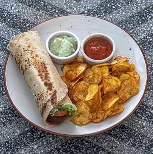 Vegan Falafel Wrap at Herbívoro -  Av. Suba in Bogota