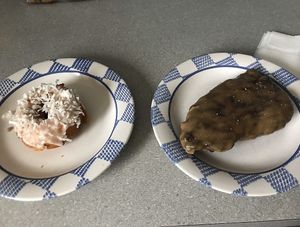 Coconut and fritter at Donut Panic in San Diego