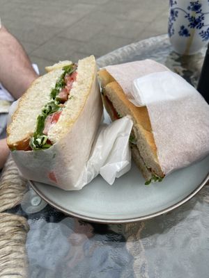 Vegan tomato, rocket and mayonnaise sandwich   at The Bakehouse West in Wirral