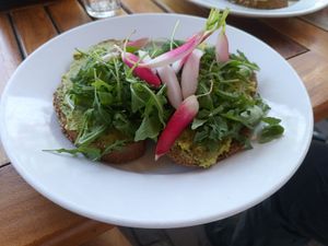 Bean hummus with brown bread at Cafe Restaurant Polder in Noord-holland