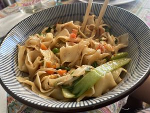 Vegan spicy noodles  at WONDMO - 王华峰潼关肉夹馍 in Barcelona