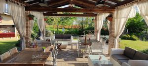 Patio at Fattoria I Canarini in Fossalta Di Piave