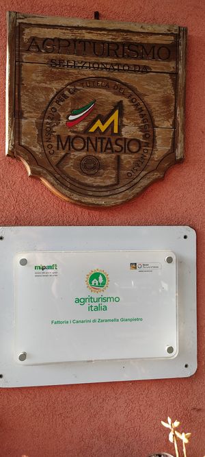 Signs at Fattoria I Canarini in Fossalta Di Piave