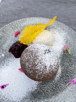 Chocolate cake  at Villa Vegana in Mallorca