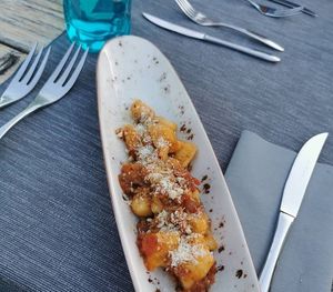 Homemade Gnocchi alla Bolognese mit Nuss Parmesan at Villa Vegana in Mallorca