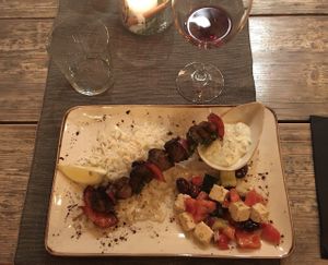 Greek inspired food   at Villa Vegana in Mallorca