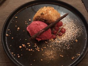Beetroot ice cream   at Villa Vegana in Mallorca