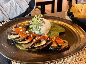 Burrata  at Villa Vegana in Mallorca