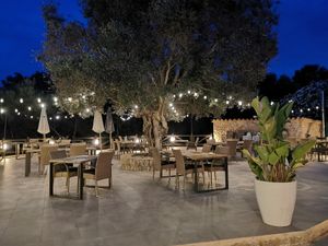Outdoor seating at Villa Vegana in Mallorca