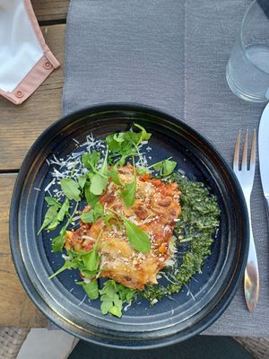 Lasaña vegana at Villa Vegana in Mallorca