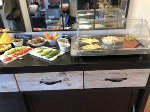 One of the most extravagant and lovely breakfast buffets to experience... many of the items are homemade. This photo just shows one third of it. at Villa Vegana in Mallorca