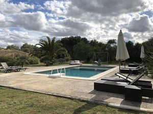 Pool area at Villa Vegana in Mallorca