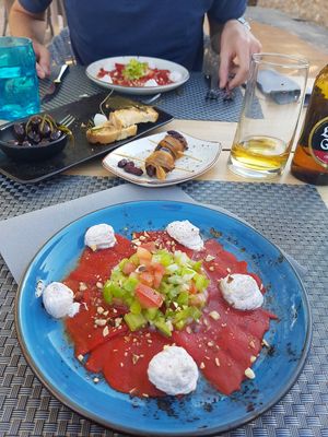 Nice starters at Villa Vegana in Mallorca