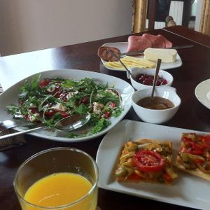 Good morning!!! delicious breakfast at Villa Vegana. at Villa Vegana in Mallorca