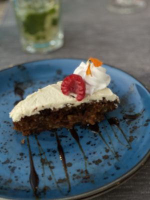 Lækker krydderkage med frosting at Villa Vegana in Mallorca