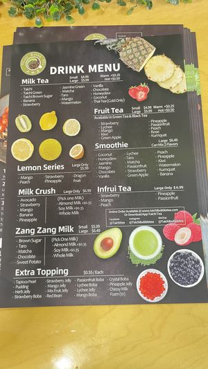 Menu   at Taichi Bubble Tea in Jackson