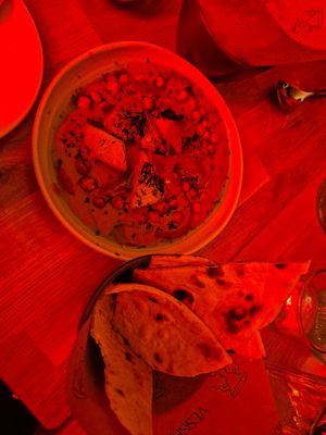 Celeriac katsu with crispy chickpeas and flatbread at Vessel in Edinburgh