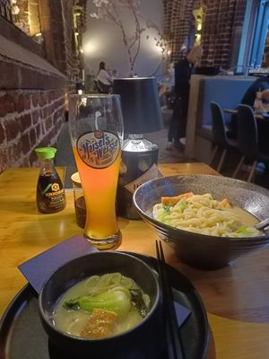 Has the vegan ramen noodles. Very good! friendly service at Soulm8 - Dimsum, Sushi, Tapas & more in Bremen