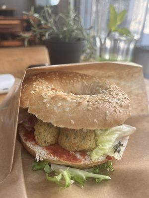 Vegan falafel bagel   at XOXO Café & Bar  in Leipzig