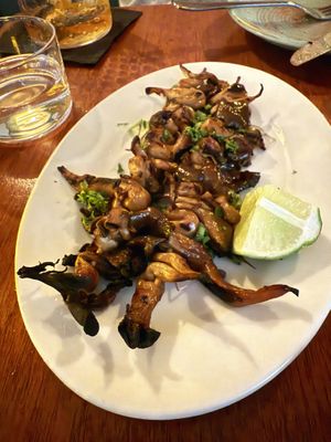 Oyster Mushroom Skewers  at aíso in San Francisco