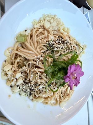 macadamia butter udon noodles at aíso in San Francisco