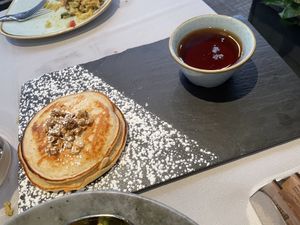 Vanilla cashew griddle cakes at Equinox Restaurant in Washington