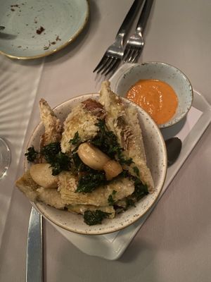 Artichokes with Red Pepper Aioli  at Equinox Restaurant in Washington