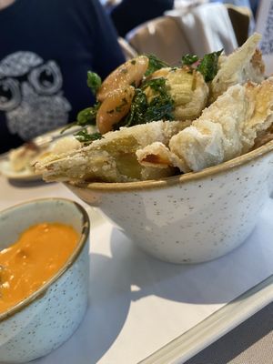 crispy artichoke hearts at Equinox Restaurant in Washington