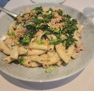 Fusilli with mushroom “cream"  at Equinox Restaurant in Washington