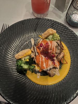 Grilled Eggplant with Savory Cabbage  at Equinox Restaurant in Washington