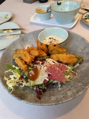Tempura of Local Zucchini Blossoms  at Equinox Restaurant in Washington