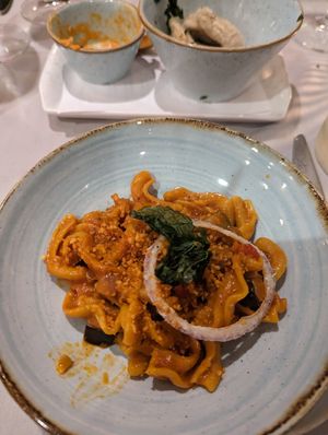 Heirloom tomato pasta at Equinox Restaurant in Washington